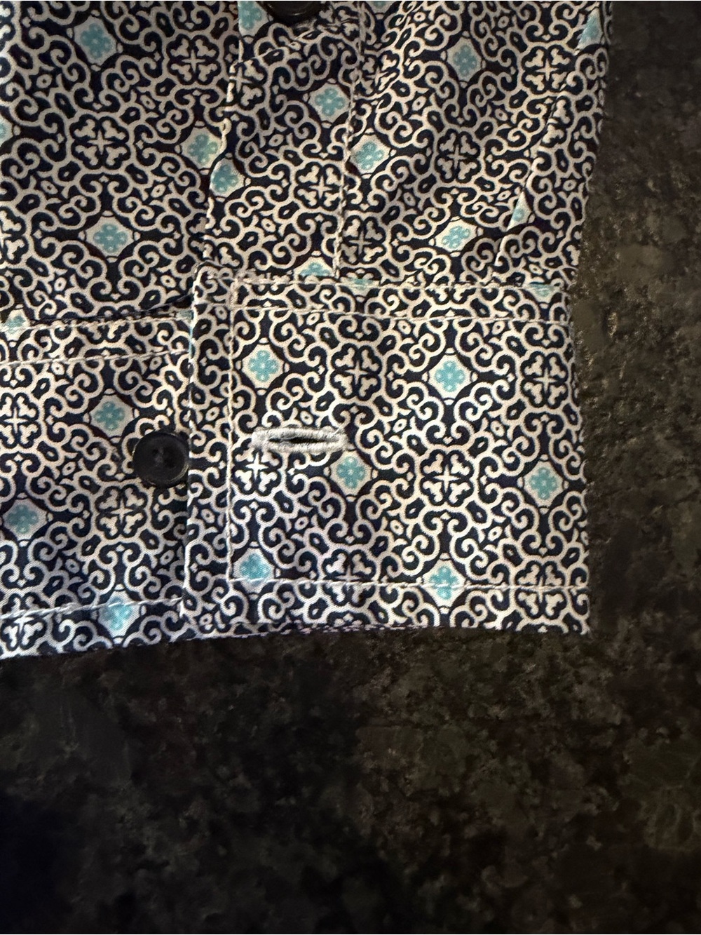 Gibson Trading Co Men’s L Blue Geometric Print Long Sleeve Button Down Western - Picture 5 of 6